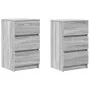 Mesillas de noche con 3 cajones 2 uds gris Sonoma 39x35x65 cm de , Mesitas de noche - Ref: Foro24-861348, Precio: 106,33 €, D...