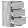 Mesillas de noche con 3 cajones 2 uds gris Sonoma 39x35x65 cm de , Mesitas de noche - Ref: Foro24-861348, Precio: 106,33 €, D...