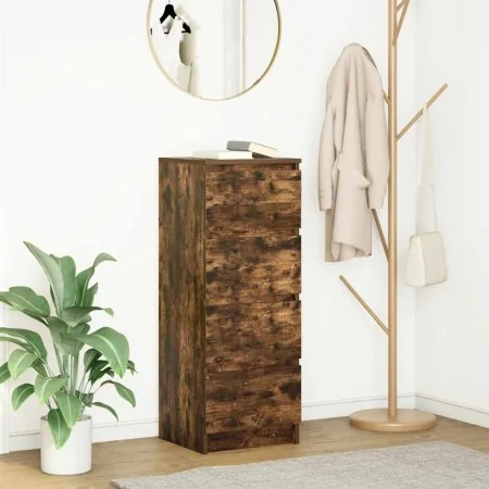 Aparador roble ahumado 37,5x35x99 cm madera de ingeniería de , Aparadores - Ref: Foro24-861701, Precio: 76,40 €, Descuento: %