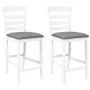 Taburetes de bar con cojines 2 uds madera maciza blanca caucho de , Taburetes de cocina - Ref: Foro24-4102541, Precio: 123,89...