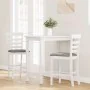 Taburetes de bar con cojines 2 uds madera maciza blanca caucho de , Taburetes de cocina - Ref: Foro24-4102541, Precio: 123,89...