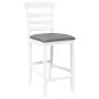 Taburetes de bar con cojines 2 uds madera maciza blanca caucho de , Taburetes de cocina - Ref: Foro24-4102541, Precio: 123,89...