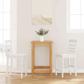 Bar stools 2 units solid white rubber wood by , Kitchen stools - Ref: Foro24-4102543, Price: 128,71 €, Discount: %