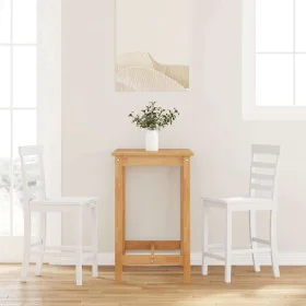 Taburetes de bar 2 uds madera maciza blanca caucho de , Taburetes de cocina - Ref: Foro24-4102543, Precio: 128,71 €, Descuent...
