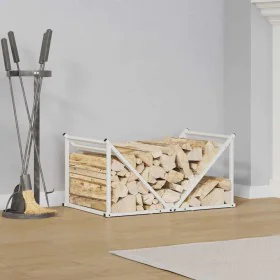 Leñero blanco 70x43x34,5 cm Acero laminado en frío de , Bolsas y soportes de leña - Ref: Foro24-864174, Precio: 58,14 €, Desc...