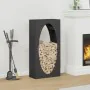 Leñero negro 50x23x100 cm Acero laminado en frío de , Bolsas y soportes de leña - Ref: Foro24-864181, Precio: 86,76 €, Descue...