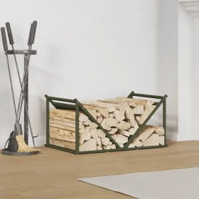 Leñero verde oliva 70x43x34,5 cm Acero laminado en frío de , Bolsas y soportes de leña - Ref: Foro24-864176, Precio: 58,14 €,...