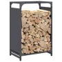 Leñero antracita 44x28x65 cm Acero laminado en frío de , Bolsas y soportes de leña - Ref: Foro24-864197, Precio: 51,84 €, Des...