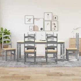 Juego de comedor Panama 7 pzas madera maciza de pino gris de , muebles para cocinas y comedores - Ref: Foro24-3345213, Precio...
