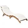 Tumbona con cojines color crema de madera maciza de acacia de , Tumbonas - Ref: Foro24-363284, Precio: 190,67 €, Descuento: %