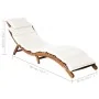 Tumbona con cojines color crema de madera maciza de acacia de , Tumbonas - Ref: Foro24-363284, Precio: 190,67 €, Descuento: %