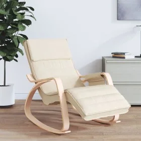 Silla mecedora de tela color crema de , Mecedoras - Ref: Foro24-352448, Precio: 143,63 €, Descuento: %