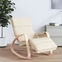 Silla mecedora de tela color crema de , Mecedoras - Ref: Foro24-352448, Precio: 143,63 €, Descuento: %