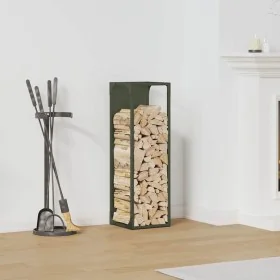 Leñero verde oliva 25x25x80 cm Acero laminado en frío de , Bolsas y soportes de leña - Ref: Foro24-864266, Precio: 43,26 €, D...