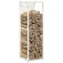 Leñero blanco 25x25x80 cm Acero laminado en frío de , Bolsas y soportes de leña - Ref: Foro24-864264, Precio: 43,26 €, Descue...