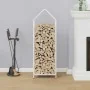 Leñero blanco 40x25x120 cm Acero laminado en frío de , Bolsas y soportes de leña - Ref: Foro24-864300, Precio: 50,36 €, Descu...