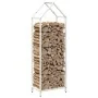 Leñero blanco 40x25x120 cm Acero laminado en frío de , Bolsas y soportes de leña - Ref: Foro24-864300, Precio: 50,36 €, Descu...