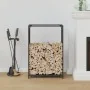 Leñero negro 60x28x90 cm Acero laminado en frío de , Bolsas y soportes de leña - Ref: Foro24-864211, Precio: 59,48 €, Descuen...