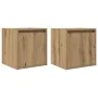Mesitas de noche de pared 2 uds roble artisan 38x34x40 cm de , Mesitas de noche - Ref: Foro24-861246, Precio: 69,74 €, Descue...