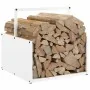 Leñero blanco 40x40x40 cm Acero laminado en frío de , Bolsas y soportes de leña - Ref: Foro24-864272, Precio: 40,49 €, Descue...