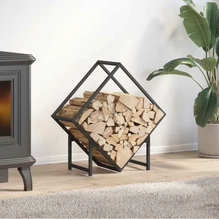Leñero negro 60x25x60 cm Acero laminado en frío de , Bolsas y soportes de leña - Ref: Foro24-864279, Precio: 27,64 €, Descuen...