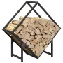 Leñero negro 60x25x60 cm Acero laminado en frío de , Bolsas y soportes de leña - Ref: Foro24-864279, Precio: 27,64 €, Descuen...