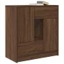 Aparador con cajones y puertas roble marrón 70,5x34x74,5 cm de , Aparadores - Ref: Foro24-861847, Precio: 101,51 €, Descuento: %