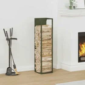 Leñero verde oliva 25x25x100 cm Acero laminado en frío de , Bolsas y soportes de leña - Ref: Foro24-864270, Precio: 51,45 €, ...