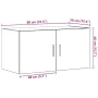 Armario de pared de madera ingeniería roble negro 80x39x40 cm de , Estantes y estanterías - Ref: Foro24-862012, Precio: 63,34...