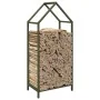 Leñero verde oliva 40x25x90 cm Acero laminado en frío de , Bolsas y soportes de leña - Ref: Foro24-864298, Precio: 41,15 €, D...