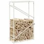 Leñero blanco 60x25x100 cm Acero laminado en frío de , Bolsas y soportes de leña - Ref: Foro24-864328, Precio: 42,25 €, Descu...