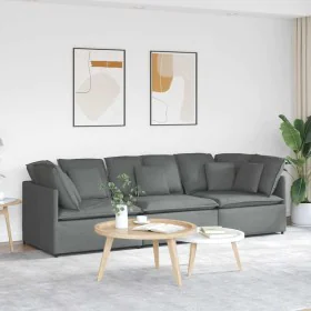Sofá modular con cojines de tela gris oscuro de , Sofás - Ref: Foro24-3321268, Precio: 599,51 €, Descuento: %