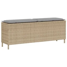 Banco de jardín con cojín beige110x30x40,5 cm ratán sintético de , Bancos de jardín - Ref: Foro24-4104157, Precio: 89,15 €, D...