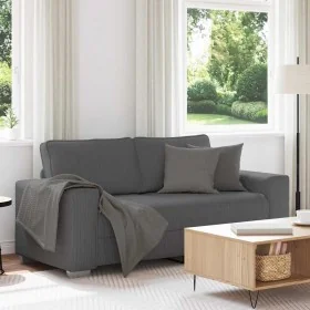 Sofá Loveseat gris oscuro 140 cm tejido de pana de , Sofás - Ref: Foro24-4105201, Precio: 247,92 €, Descuento: %