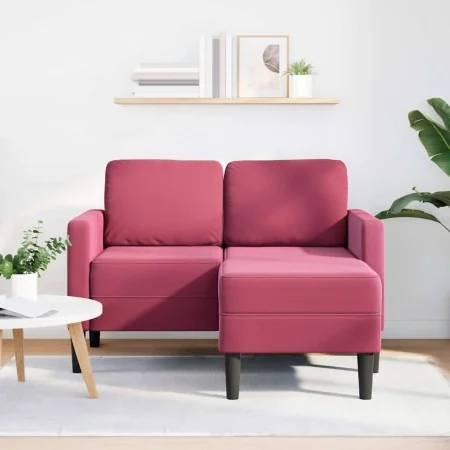 2-seater sofa with L-shaped chaise longue in wine red, 125 cm. by , Sofas - Ref: Foro24-4107072, Price: 213,32 €, Discount: %