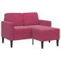 Sofá de 2 plazas con chaise longue en forma L rojo vino 125 cm de , Sofás - Ref: Foro24-4107072, Precio: 213,32 €, Descuento: %