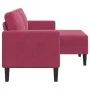 Sofá de 2 plazas con chaise longue en forma L rojo vino 125 cm de , Sofás - Ref: Foro24-4107072, Precio: 213,32 €, Descuento: %