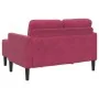 Sofá de 2 plazas con chaise longue en forma L rojo vino 125 cm de , Sofás - Ref: Foro24-4107072, Precio: 213,32 €, Descuento: %