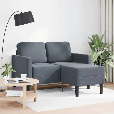Sofá de 2 plazas con chaise longue en forma L gris oscuro 125cm de , Sofás - Ref: Foro24-4107070, Precio: 278,83 €, Descuento: %
