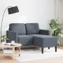 Sofá de 2 plazas con chaise longue en forma L gris oscuro 125cm de , Sofás - Ref: Foro24-4107070, Precio: 278,83 €, Descuento: %