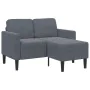Sofá de 2 plazas con chaise longue en forma L gris oscuro 125cm de , Sofás - Ref: Foro24-4107070, Precio: 278,83 €, Descuento: %