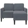 Sofá de 2 plazas con chaise longue en forma L gris oscuro 125cm de , Sofás - Ref: Foro24-4107070, Precio: 278,83 €, Descuento: %
