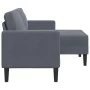Sofá de 2 plazas con chaise longue en forma L gris oscuro 125cm de , Sofás - Ref: Foro24-4107070, Precio: 278,83 €, Descuento: %