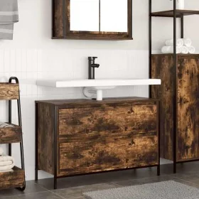 Mueble de baño con lavabo y cajones roble ahumado 90x34,5x60 cm de , Tocadores de baño - Ref: Foro24-861879, Precio: 79,42 €,...