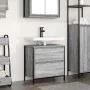 Mueble de baño con lavabo y cajones gris Sonoma 60x34,5x60 cm de , Tocadores de baño - Ref: Foro24-861885, Precio: 67,13 €, D...
