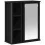 Mueble de baño de pared con espejo roble negro 50x21x60 cm de , Tocadores de baño - Ref: Foro24-861902, Precio: 65,32 €, Desc...