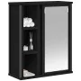 Mueble de baño de pared con espejo roble negro 50x21x60 cm de , Tocadores de baño - Ref: Foro24-861902, Precio: 65,32 €, Desc...