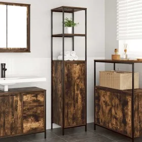 Mueble de baño con estantes roble ahumado 36x35x165 cm by , bathroom vanities - Ref: Foro24-861909, Price: 70,95 €, Discount: %