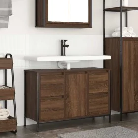 Bathroom vanity unit with drawers in brown oak, 90x34.5x60 cm by , bathroom vanities - Ref: Foro24-861891, Price: 98,77 €, Di...