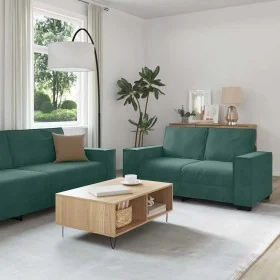 Juego de sofás con cojines 3 piezas terciopelo verde oscuro de , Sofás - Ref: Foro24-3324620, Precio: 612,38 €, Descuento: %